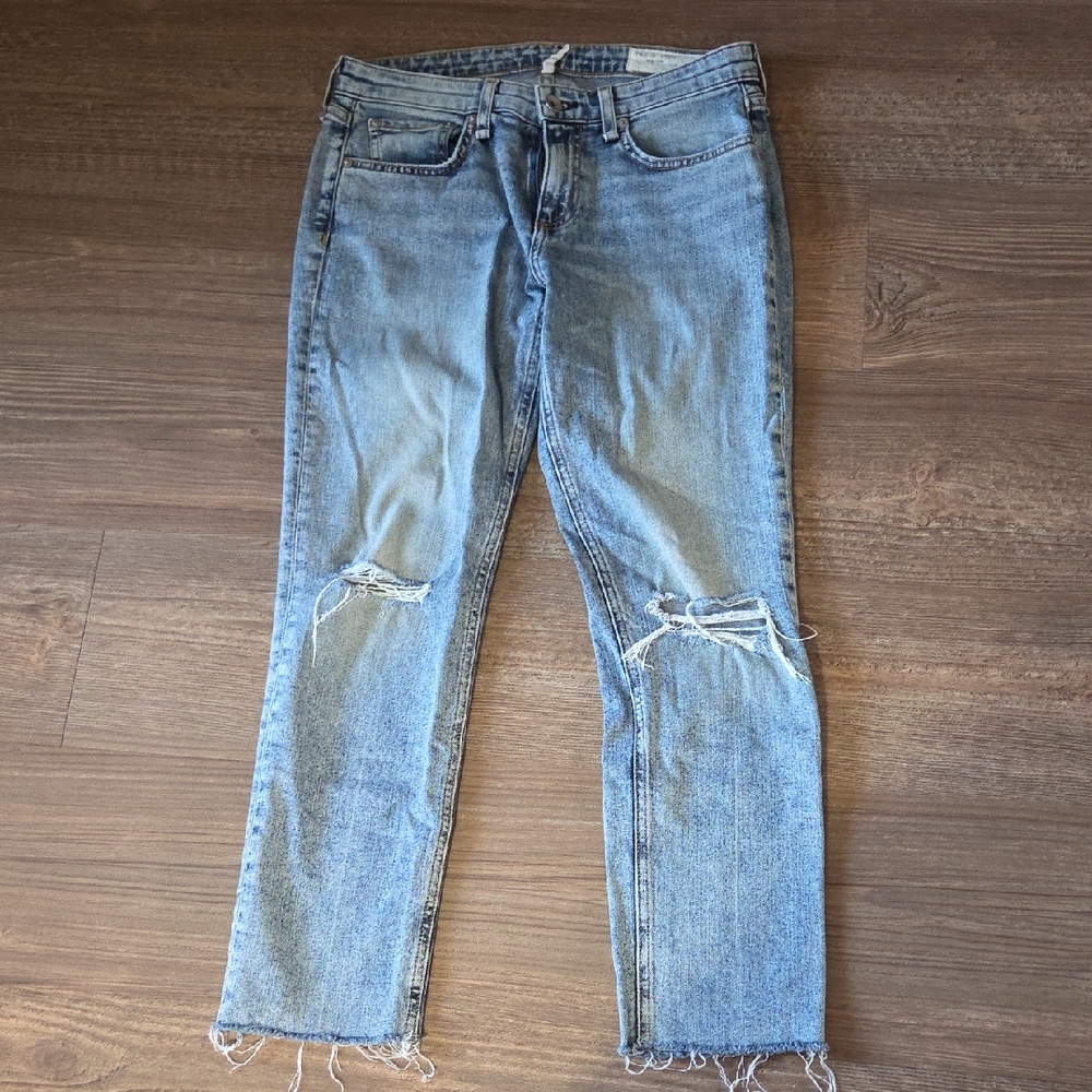 Rag & Bone Light Blue Distressed Jeans